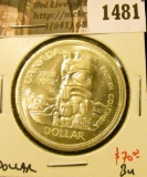 1481 . 1958 Canada Silver Dollar, BU, value $70+