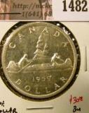 1482 . 1959 Canada Silver Dollar, BU, value $30+