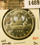 1489 . 1966 Canada Silver Dollar, LB, BU, value $30+