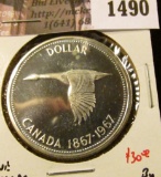 1490 . 1967 Canada Silver Dollar, BU, value $30+