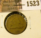 1523 . 1858 LL Flying Eagle Cent, G/AG.