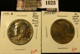 1028 . (2) Kennedy Half Dollars, 1971-D, BU proof-like from Mint Se