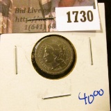1730 . Better Grade Three Cent Nickel With Rotated Reverse