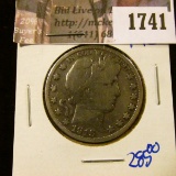1741 . 1915 P Key Date Barber Half Dollar.  Only 138,000 Minted Tha