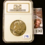 1747 . 1956 Franklin Half Dollar Certified By NGC As MS 65