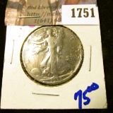 1751 . Key Date 1938-D Walking Liberty Half Dollar