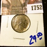 1752 . 1913 Type 1 Buffalo Nickel