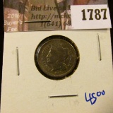 1787 . 1867 Three Cent Nickel