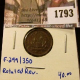 1793 . (1863) era Army & Navy Civil War Token With Rotetd Reverse