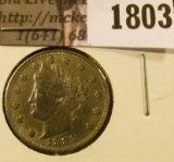 1803 . 1883 V Nickel With No Cents