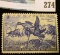 RW19 1952 Federal Migratory Bird Hunting and Conservation Stamp, signed, no gum.