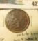 1843 U.S. Large Cent, petite head, small letters, heavy corrosion.