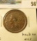 1855 U.S. Large Cent, VF, knob on ear variety.