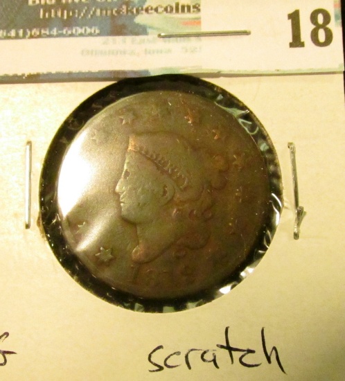 1819 U.S. Large Cent, G, scratches.