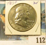 1963 D High-grade Silver Franklin Half Dollar.