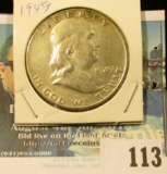 1949 P High-grade Silver Franklin Half Dollar.