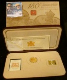 2001 150th Anniversary of First Postage Stamps in Canada. Sterling Silver gold-plated Three Cent Bea