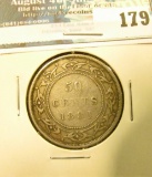 1881 Newfoundland Canada Silver Half Dollar. Fine.