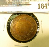 1881H Canada Large Cent. Red-brown toned Unc.