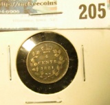 1881H Canada Five Cent Silver. VF.