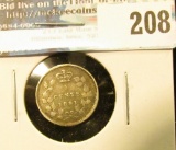 1891 Canada Five Cent Silver. VF, slight bend.
