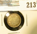 1916 Canada Five Cent Silver. EF+.