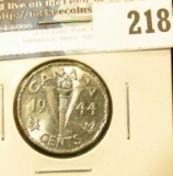 1944 Canada Steel Nickel. Uncirculated.