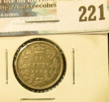 1882H Canada Silver Dime. VF.