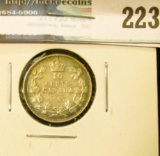 1907 Canada Silver Dime. EF.