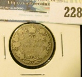 1915 Canada Silver Quarter. Good.