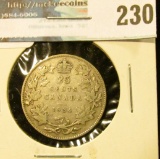 1934 Canada Silver Quarter. VG+