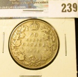 1918 Canada Silver Half-Dollar. VG.