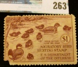 RW8 1941 Federal Migratory Bird Hunting and Conservation Stamp, not signed, no gum. Lower left corne