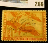 RW11 1943 Federal Migratory Bird Hunting and Conservation Stamp, signed by a U.S. Navy Veteran, no g