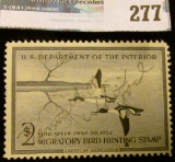 RW23 1956 Federal Migratory Bird Hunting and Conservation Stamp, signed, no gum.