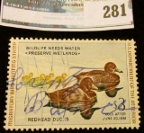 RW27 1960 Federal Migratory Bird Hunting and Conservation Stamp, signed, no gum.