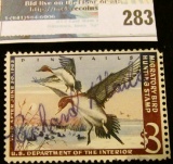 RW29 1962 Federal Migratory Bird Hunting and Conservation Stamp, signed, no gum.
