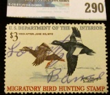 RW36 1969 Federal Migratory Bird Hunting and Conservation Stamp, signed, no gum.