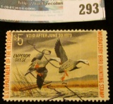 RW39 1972 Federal Migratory Bird Hunting and Conservation Stamp, signed, partial gum.