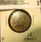 1828 U.S. Half Cent, Fine, 12 stars.