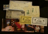 Set of Elvis King of Rock $5,000 & $50,000 Currency Scrip; (3) Different Coin Advertising Cards; (5)