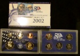 2002 S U.S. Cameo Frosted Proof Set in original box as issued. Contains Sacagawea Dollar and State Q