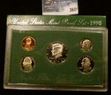 1998 S U.S. Cameo Frosted Proof Set in original box as issued.