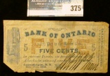 Nov. 15th, 1862 Civil War note issued in Canandaigua, New York 