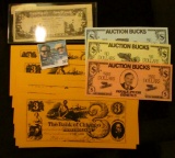 Three-piece Set of $10, $50,. & $500 Auction Bucks 