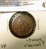 1851 U.S. Half Cent, VF, obverse cleaned?