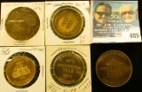 (5) Different Iowa Centennial Medals, includes: Amber No.99, Victor, Missouri Dale, Tingley, & Van H