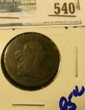 1804 DRAPED BUST HALF CENT.  THE REVERSE IS ROTATED TO THE RIGHT