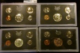 1968 S, 1969 S, 1970 S, AND 1971 S PROOF SETS.  THE HALF DOLLARS IN THE 1968 S, 1969 S, AND 1970 S A