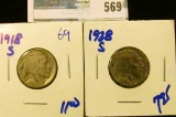 1918-S AND 1828-S BUFFALO NICKELS